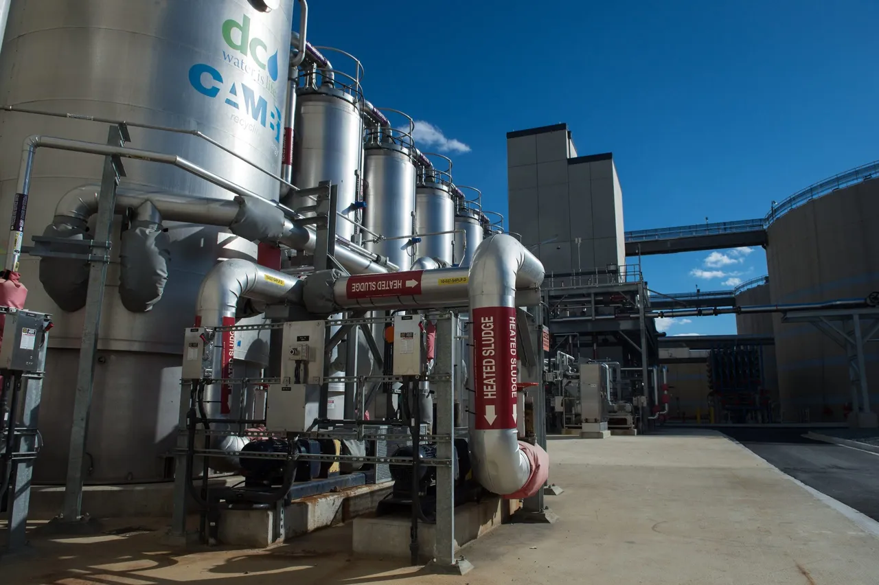 The hydrolysis wastewater treatment center is seen at DC Water's Blue Plains plant in Washington, DC, on November 23, 2015. (Photo credit NICHOLAS KAMM/AFP via Getty Images)