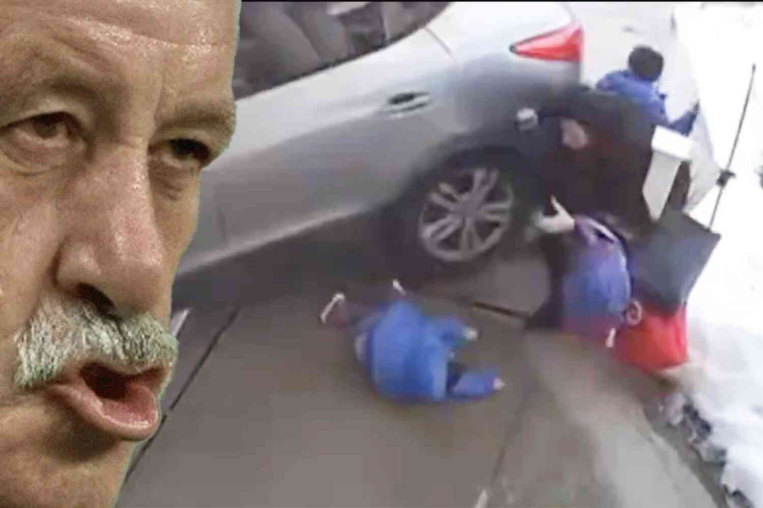 Video: Mom and two kids nearly mowed down in front of preschool by apparent drunk driver