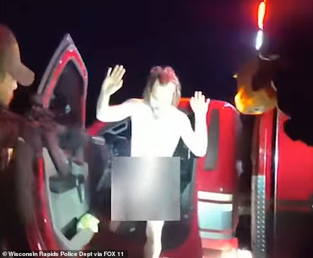 Naked crook 'steals ambulance while paramedics and patient are inside and leads police on 40 minute high-speed chase'