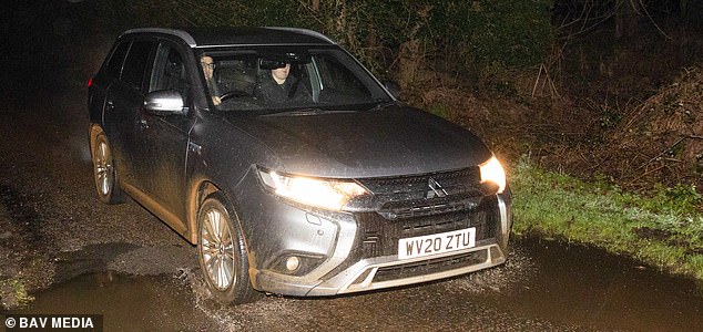 Picture supplied by Bav Media  07976 880732.  Pic dated Feb 19th shows police leaving Wood Farm in Sandringham on Thursday evening.   The police have just left Andrew Mountbatten Windsor's Norfolk home this evening (Thurs) after spending 11 hours searching the property. The unmarked police cars were spotted leaving Wood Farm on the Sandringham estate at 7pm, after arriving at around 8am today. It comes after Andrew was arrested this morning "on suspicion of misconduct in public office."  See copy catchline  Police leave after 11 hours at Andrew Mountbatten Windsor's Norfolk house