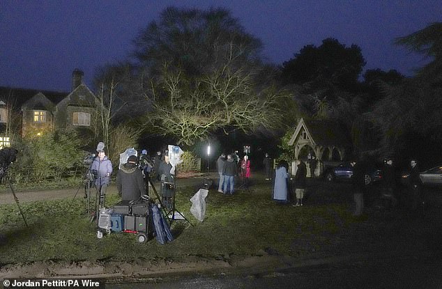 Members of the media at the Sandringham Estate in Norfolk, where Andrew Mounbatten-Windsor has relocated following his departure from Royal Lodge in Windsor. Andrew Mountbatten-Windsor has been arrested on suspicion of misconduct in public office and is in police custody. Picture date: Thursday February 19, 2026. PA Photo. Photo credit should read: Jordan Pettitt/PA Wire
