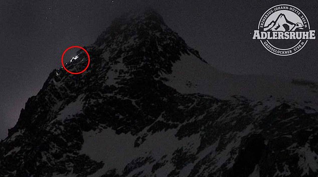 Webcam images showed emergency lights of the two alpinists during their ascent glowing at 6pm on January 18