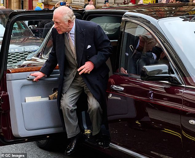 The King pictured today in London where he is attending London Fashion Week