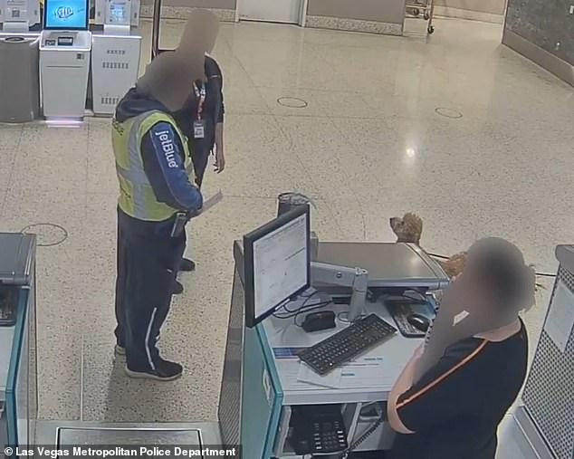 In footage released by the police department, the pup looked on in innocent confusion as his Bryson walked off without him