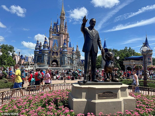 Cowley said she planned the perfect getaway to the Walt Disney World resort in Orlando - before her family's hopes were dashed when their children were upset to see the shootings of anti-ICE protesters
