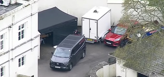 Aerial views as police surround Royal Lodge in Windsor after Andrew's arrest