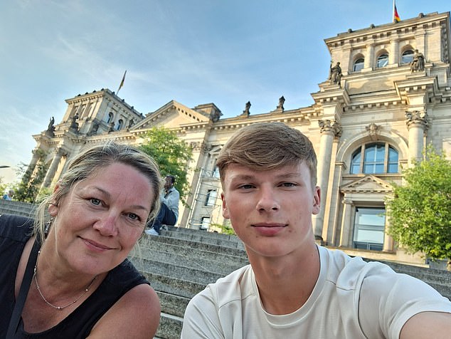 Theo's mother Caroline, 56, flew to Tenerife in a panic after receiving a 3am phone call to say her only child had been stabbed