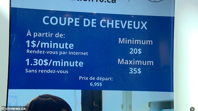 The hair salon said the policy was only designed around its by-the-minute pricing structure, as the owner said it 'typically takes longer for a woman¿s haircut than a man¿s haircut'