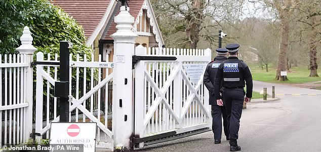 Police officers at Royal Lodge, the former home of Andrew Mountbatten-Windsor in Windsor, Berkshire. Andrew Mountbatten-Windsor was arrested on Thursday on suspicion of misconduct in public office. Picture date: Friday February 20, 2026. PA Photo. Photo credit should read: Jonathan Brady/PA Wire