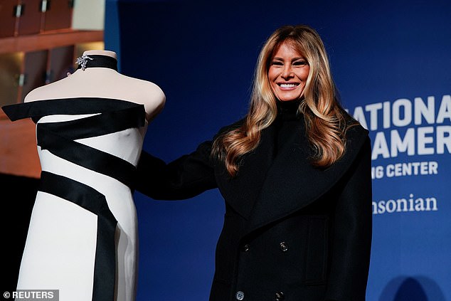 Melania reveals secret message sewn into her iconic black and white inaugural ball dress