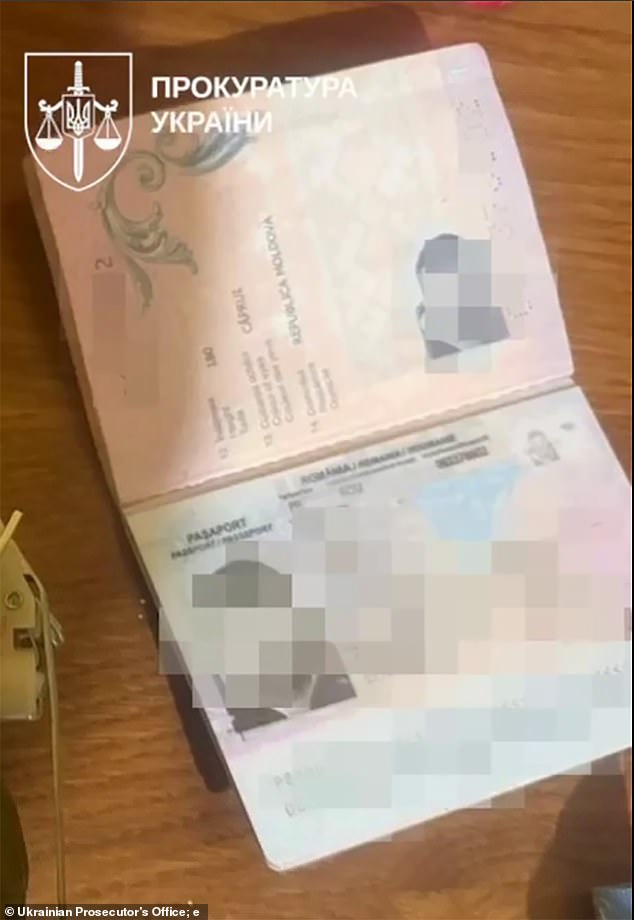 A passport belonging to one of the suspects, who has been arrested on suspicion of 'premeditated murder on order' and the illegal handling of weapons