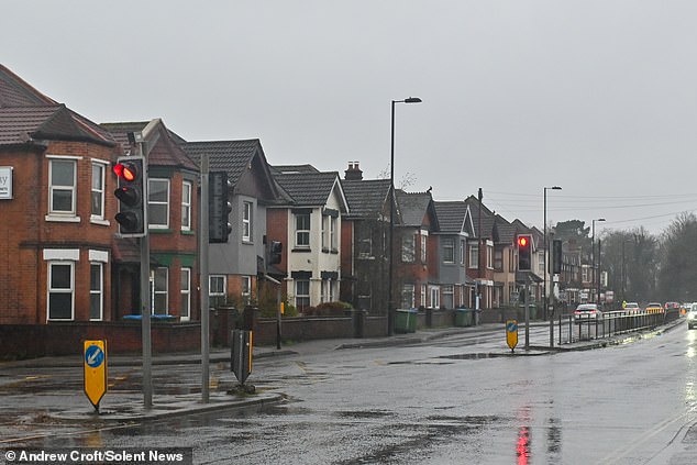 Pictured: the junction on Bitterne Road West, Southampton, where Hayward collided with Miss Munn