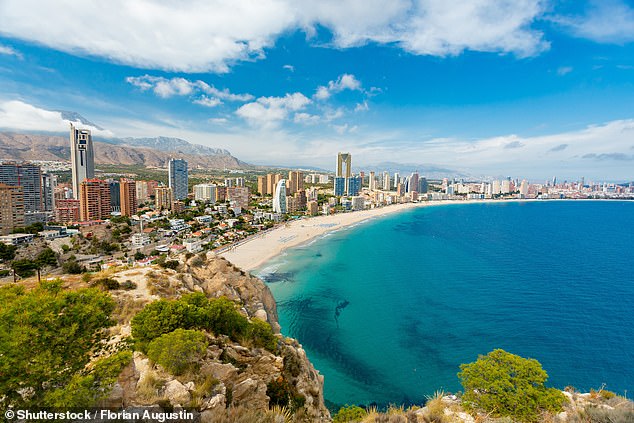 Mr Jackson's body was found trapped inside hospital installations at a Benidorm hospital. Pictured: Benidorm's coastline