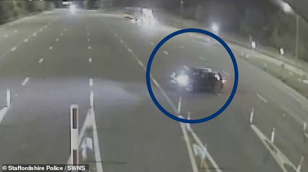 Moment reckless motorist performs U-turn and drives the wrong way down M6 to avoid paying £6.40 toll