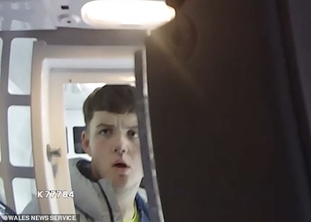 Staniforth (pictured in a police van at the time of his arrest) fetched a kitchen knife from a nearby property and used it to stab Mr Aman in the heart