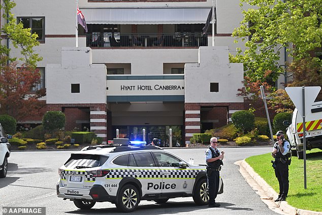 Major update after 'lit incendiary device' was thrown into Hyatt Hotel Canberra during a Defence delegation