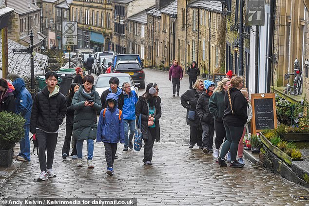 As the 'invasion' began, shopkeepers told how they are welcoming their new visitors (pictured) with open arms at a time when many businesses in the region are battling for survival amid Britain's cost of living crisis