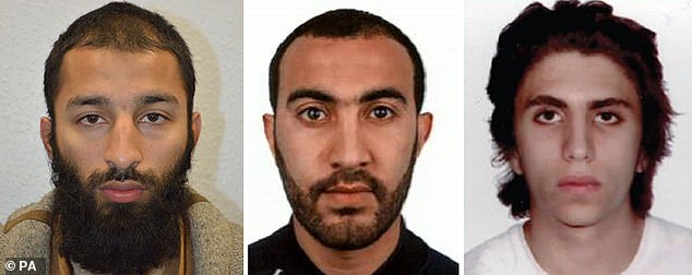 Photos issued by the Metropolitan Police of the London Bridge terrorists (left to right) Khuram Shazad Butt, Rachid Redouane and Youssef Zaghba