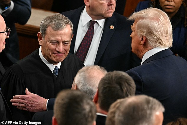 In a 6-3 decision, the Supreme Court ruled that Trump illegally levied many of the tariffs. Chief Justice John Roberts (pictured with Trump on March 4, 2025) wrote the majority opinion