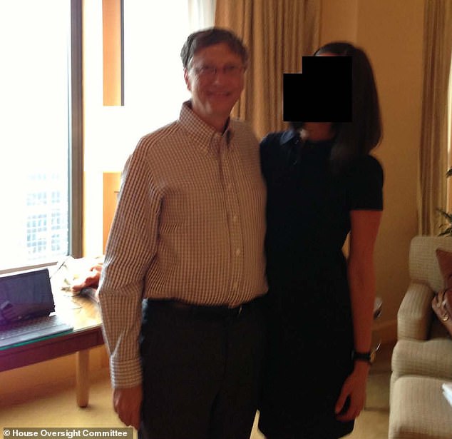 Gates is seen pictured next to another woman, whose face has also been redacted, in an undated photo. Ex-wife Melinda, who divorced the Microsoft founder in 2021 citing his friendship with Epstein and his alleged affairs, has since said those named in the files have 'some explaining to do.'