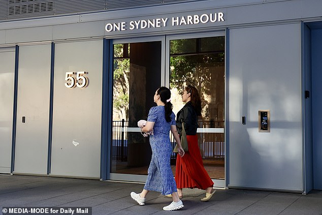 The 'rich and poor door' design of the building and its entryways (pictured) at Barangaroo's One Sydney Harbour has sparked anger, but some argue it's reasonable