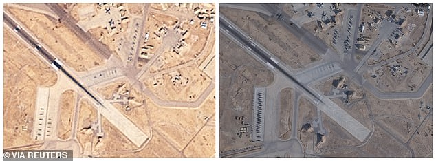 Satellite images from January revealed a number of aircraft at the Jordanian air base