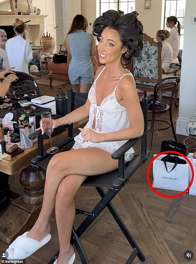 Joh Bailey was responsible for doing the bridesmaids' hair while bride Jess Leis (pictured) was styled by Dom Pelli