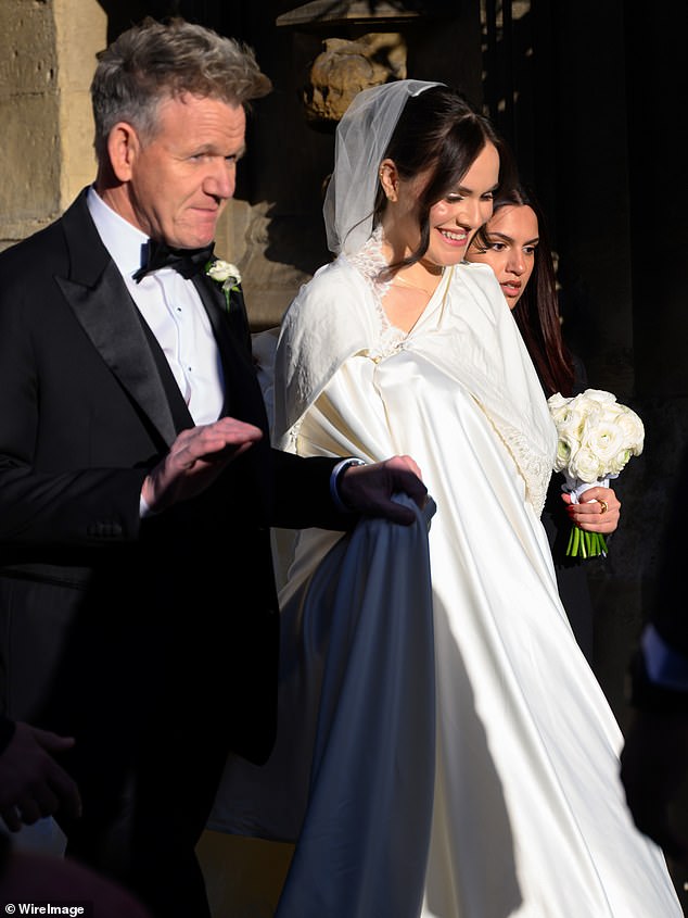 Ramsay and his daughter Holly pictured arriving for her wedding to Adam Peaty at Bath Abbey in December 2025