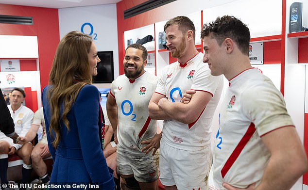 After the game, the princess met Ollie Lawrence, Freddie Steward and Henry Arundell