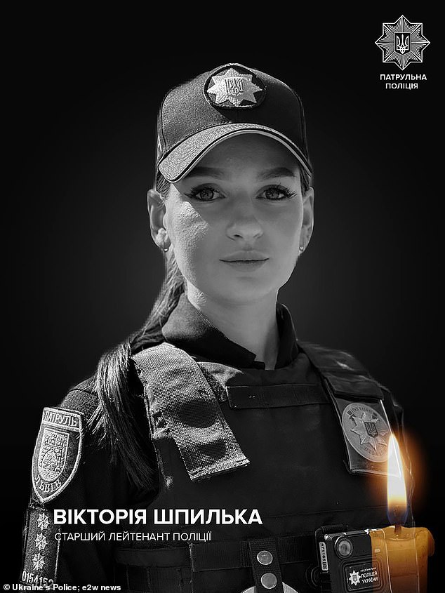 Ms Shpylka, who got married last year, is pictured in her police uniform