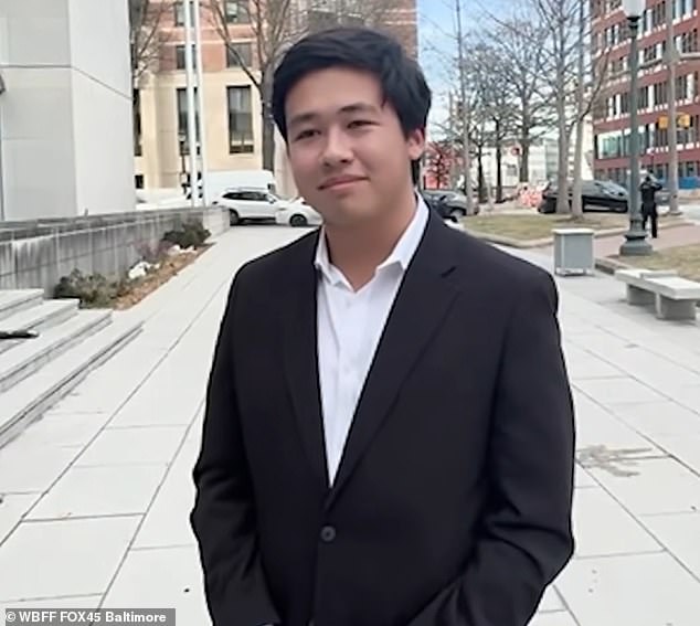 Ian Chen, 19, was outraged by the sight of Goode squatting in the mansion next to his - so set up security cameras and began filing lawsuits to get her out