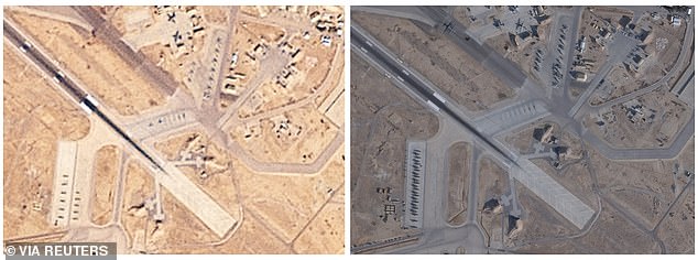 Satellite images from January revealed a number of aircraft at the Jordanian air base