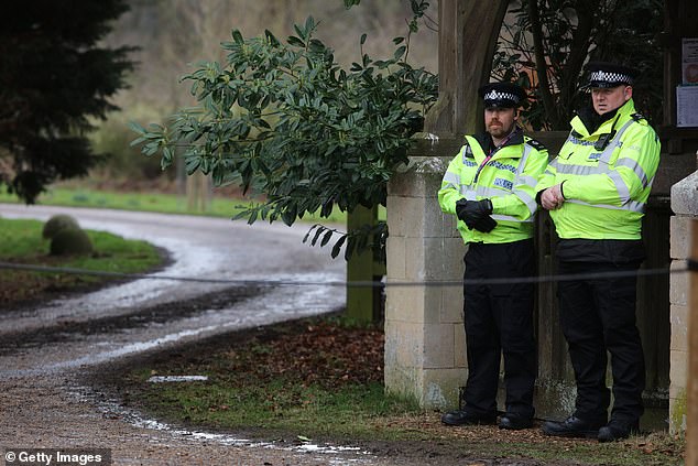 A strong police presence could be seen at the Sandringham Estate over the weekend after Andrew's arrest on Thursday