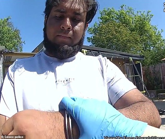 Pictured: The moment Rahman was arrested by Essex Police