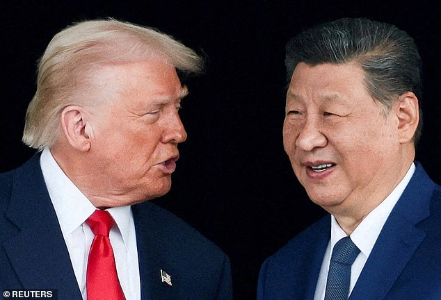 Donald Trump said last October that the US would ramp up nuclear testing 'on an equal basis' to China and Russia. Trump and Xi are pictured at a meeting the same month