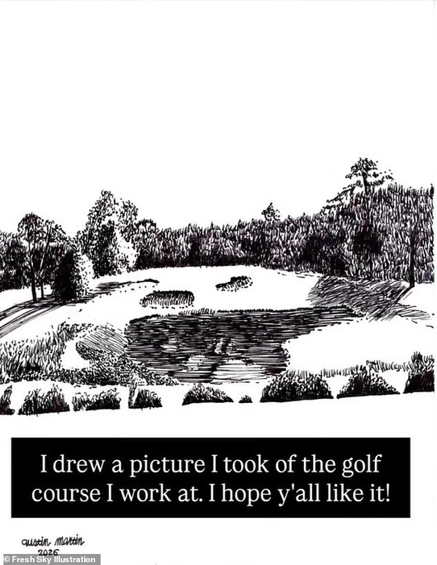 An image from the gunman's Instagram, where he had an adoration for drawing golf course
