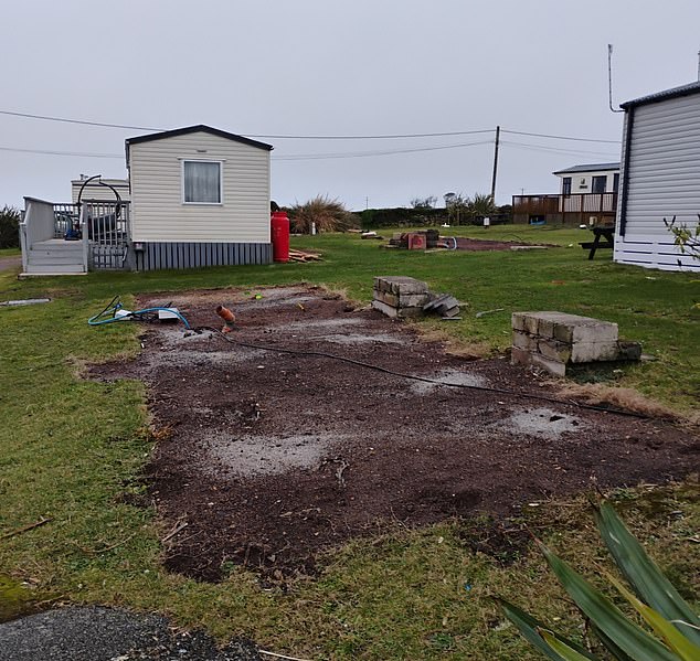 A view of the park last year, with some families calling the area a 'bomb site'