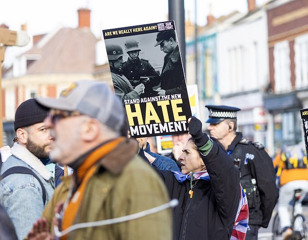 One member of the counter protest got up close to the faces of AFZ campaigners, shouting 'f*ck you' and 'show us your faces'. He added they were using phones with Israeli technology