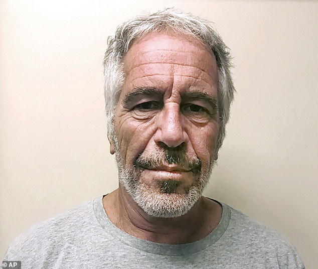 Sex offender Epstein (pictured) threw a lavish dinner party for Andrew, inviting guests including Woody Allen, Katie Couric, George Stephanopoulos, Chelsea Handler and Charlie Rose
