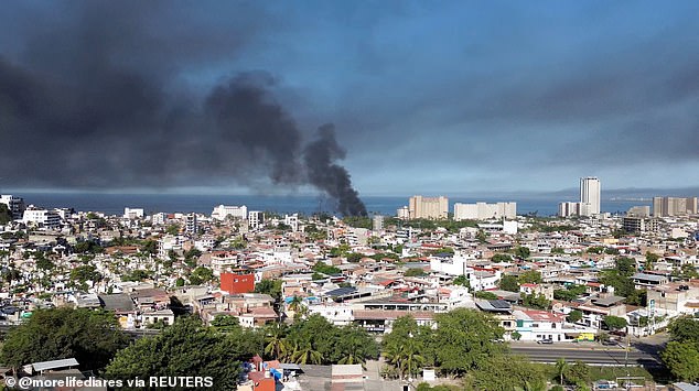 Smoke billowed at a distance in the popular tourist hotspot