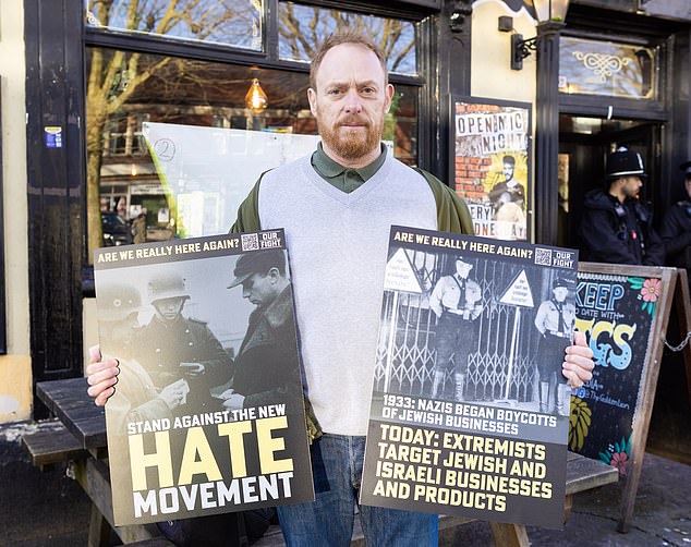 Mark Birbeck, founder of 'Our Fight' - a group said to be reclaiming Bristol's streets from the targeted harassment of Jews ¿ told the Daily Mail the door knocks were a 'purity test'