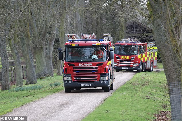 Two fire engines are spotted entering Sandringham estate where Andrew Mountbatten-Windsor is living after responding to 'false alarm'