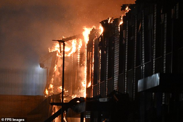 By 5:45pm crews were still at the scene, with the service confirming the blaze was creating a 'significant smoke plume' visible across the area