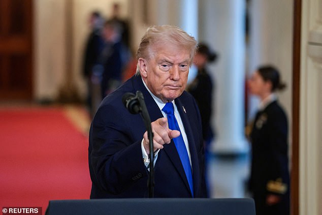 Trump wildly sidetracks during event with angel families as he reveals he paid for victim's mother to 'get her eyes fixed'