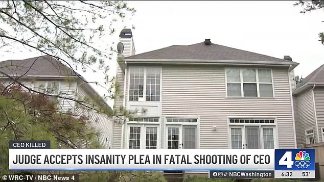 Danehower snuck into the family home in Fairfax, Virginia (pictured) and shot Glyer 10 times while he slept next to his wife