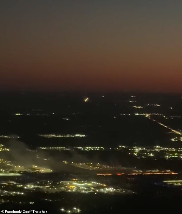 Flames and billowing smoke were seen along the runway from a video taken by a passenger onboard Flight 1067