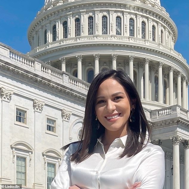 Regina Aviles, in her professional headshot, joined Gonzales's congressional staff in November 2021. The romantic relationship between the pair allegedly began in 2022