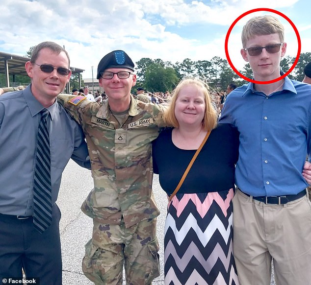 Braeden Fields, Martin's cousin, reacted with disbelief, calling Martin (pictured far right) 'quiet' and saying his family was almost entirely in favor of Trump