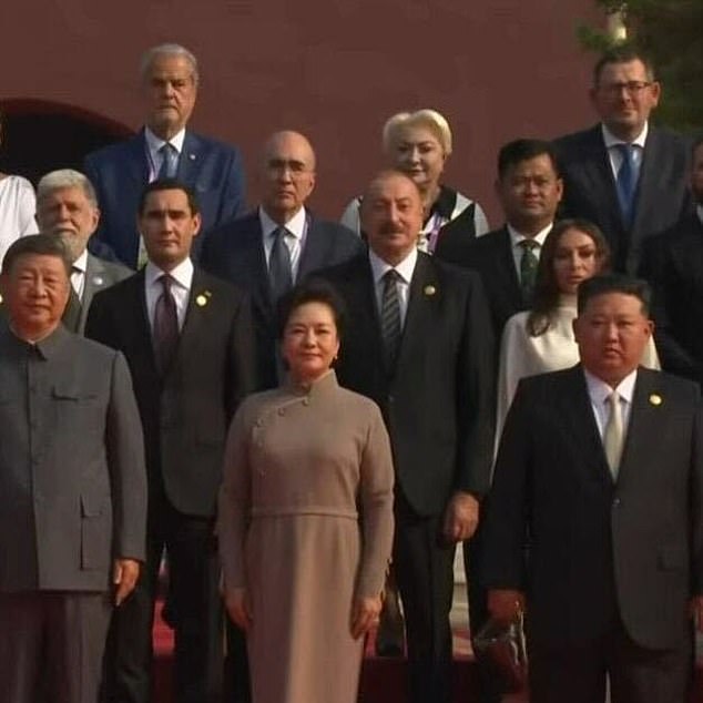 Dan Andrews (top right) sparked a fierce backlash when he attended a Communist parade in China alongside Russian President Vladimir Putin and North Korea's Kim Jong-un in 2025