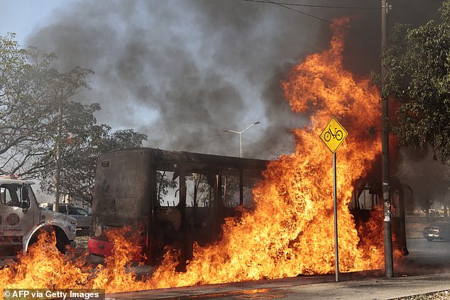 A wave of violence has erupted in Mexico, where many vehicles have been torched